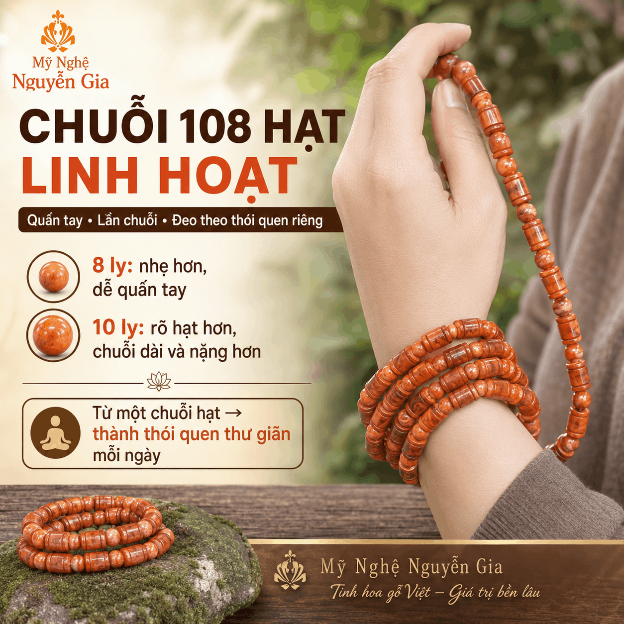 Vòng Gỗ Huyết Long, Vòng Huyết Rồng Màu Đỏ Nổi Bật