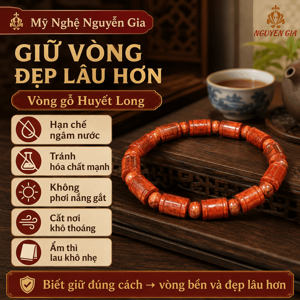 Vòng Gỗ Huyết Long, Vòng Huyết Rồng Màu Đỏ Nổi Bật
