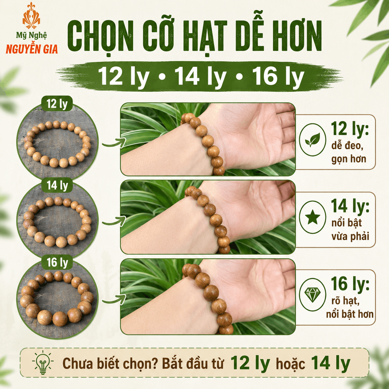 V&ograve;ng Tay Gỗ Ngọc Am Thơm Nhẹ, Đủ Cỡ Dễ Đeo