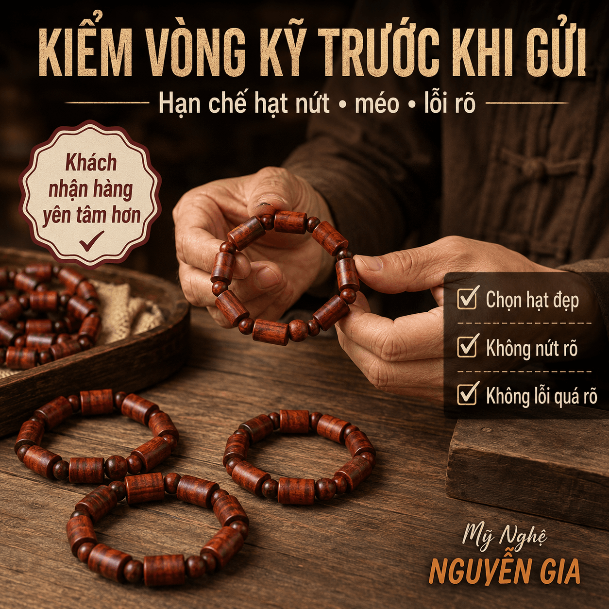Vòng Tay Gỗ Sưa Lào, Vòng Gỗ Sưa Đặt Theo Phôi