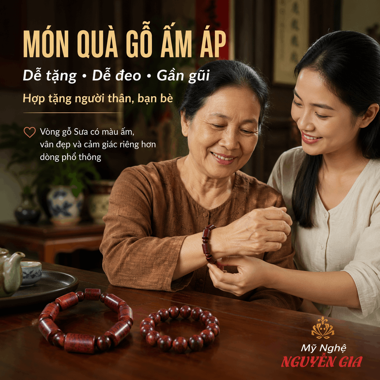 Vòng Tay Gỗ Sưa Lào, Vòng Gỗ Sưa Đặt Theo Phôi
