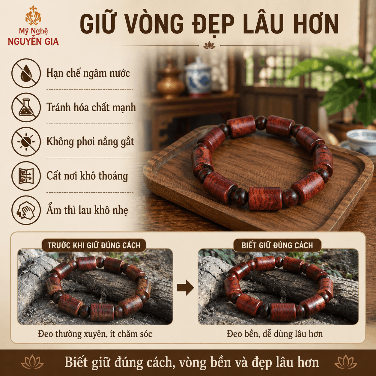 Vòng Tay Gỗ Sưa Lào, Vòng Gỗ Sưa Đặt Theo Phôi