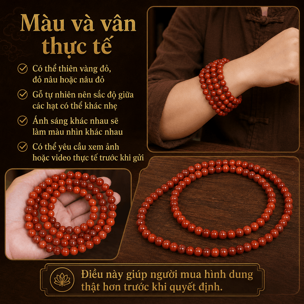 Chuỗi 108 Hạt Huyết Long Thân 10 Ly – Hạt Lớn, Cầm Chắc Tay