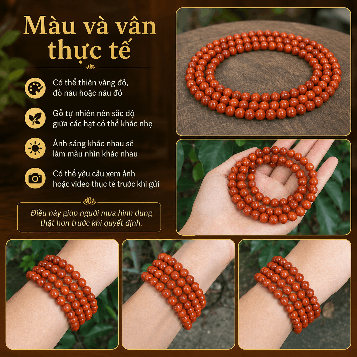 Chuỗi 108 Hạt Huyết Long Thân 8 Ly Có Hạt Phụ Và Nậm