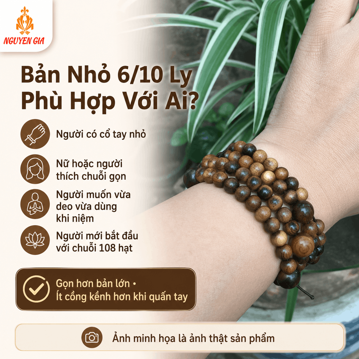 Chuỗi 108 Hạt Niệm Phật Bách Xanh 6/10 Ly, Xâu Theo 9 Ân Đức Phật