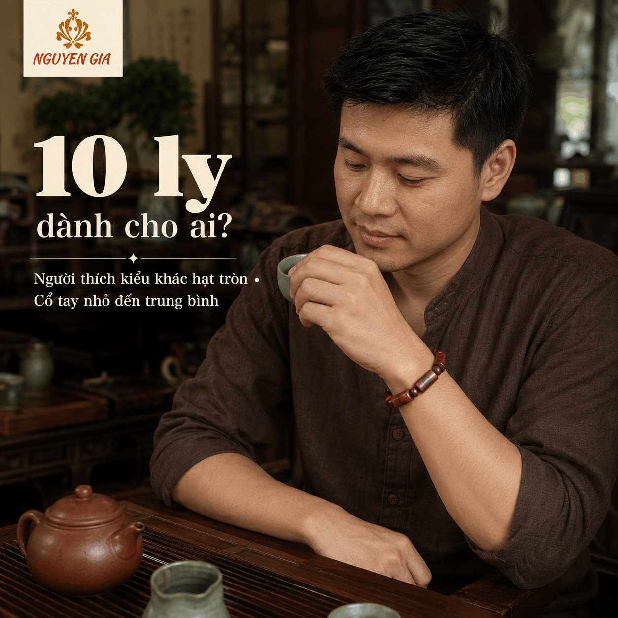 Vòng Tay Gỗ Sưa Lào Đốt Trúc 10 Ly, Dáng Lạ Nhưng Gọn