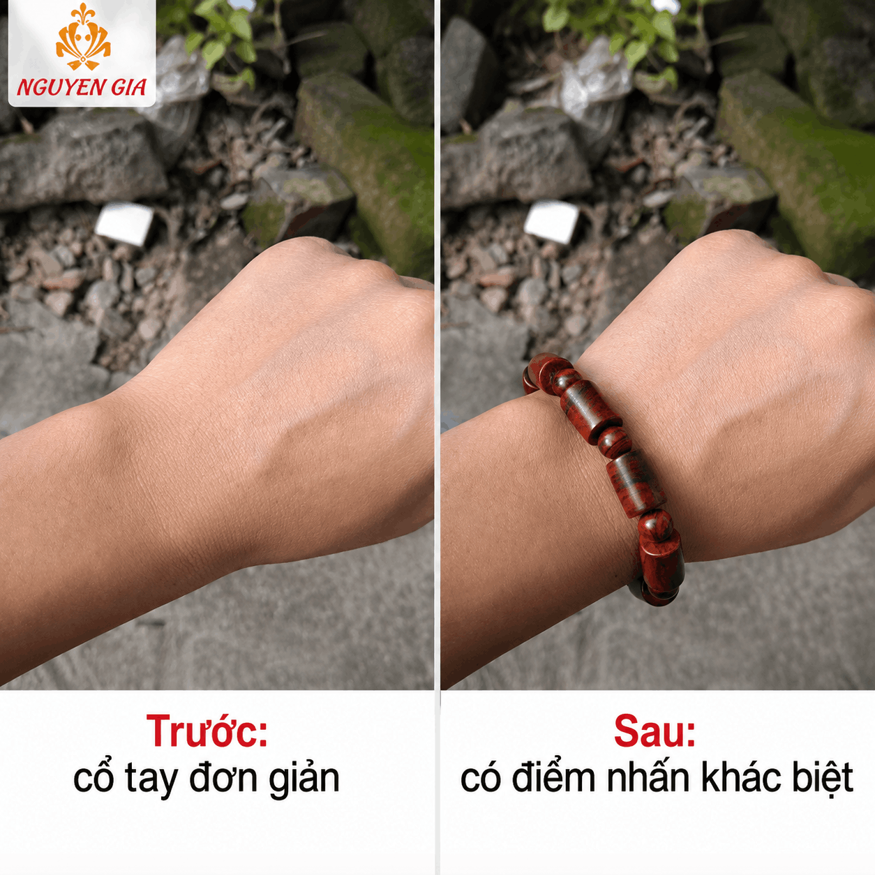 Vòng Tay Gỗ Sưa Lào Đốt Trúc 10 Ly, Dáng Lạ Nhưng Gọn