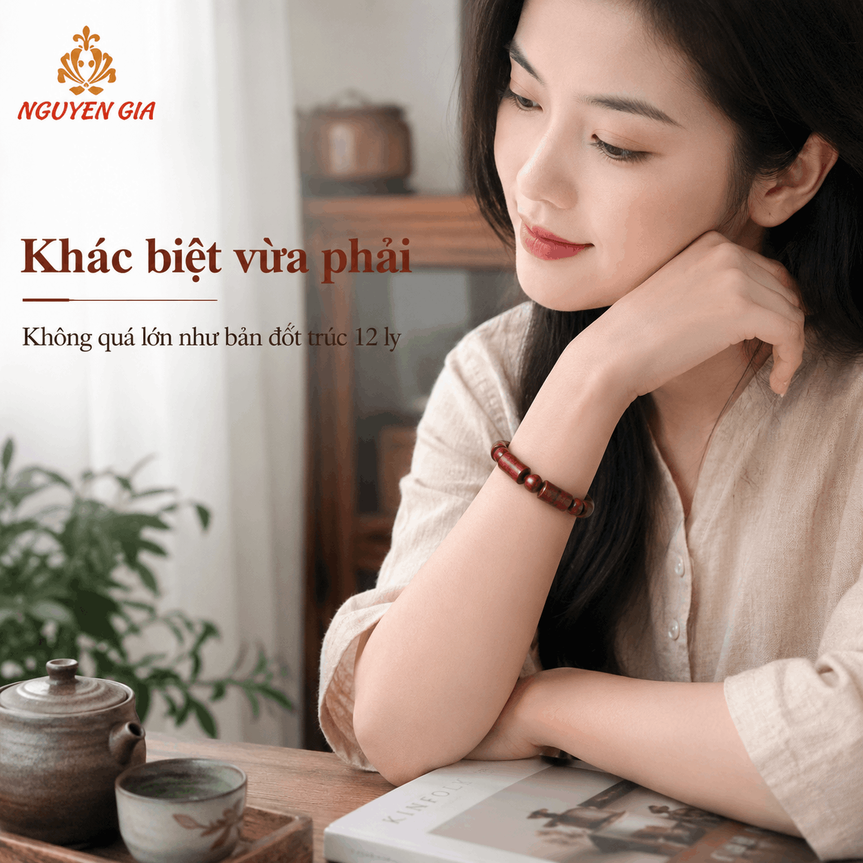 Vòng Tay Gỗ Sưa Lào Đốt Trúc 10 Ly, Dáng Lạ Nhưng Gọn