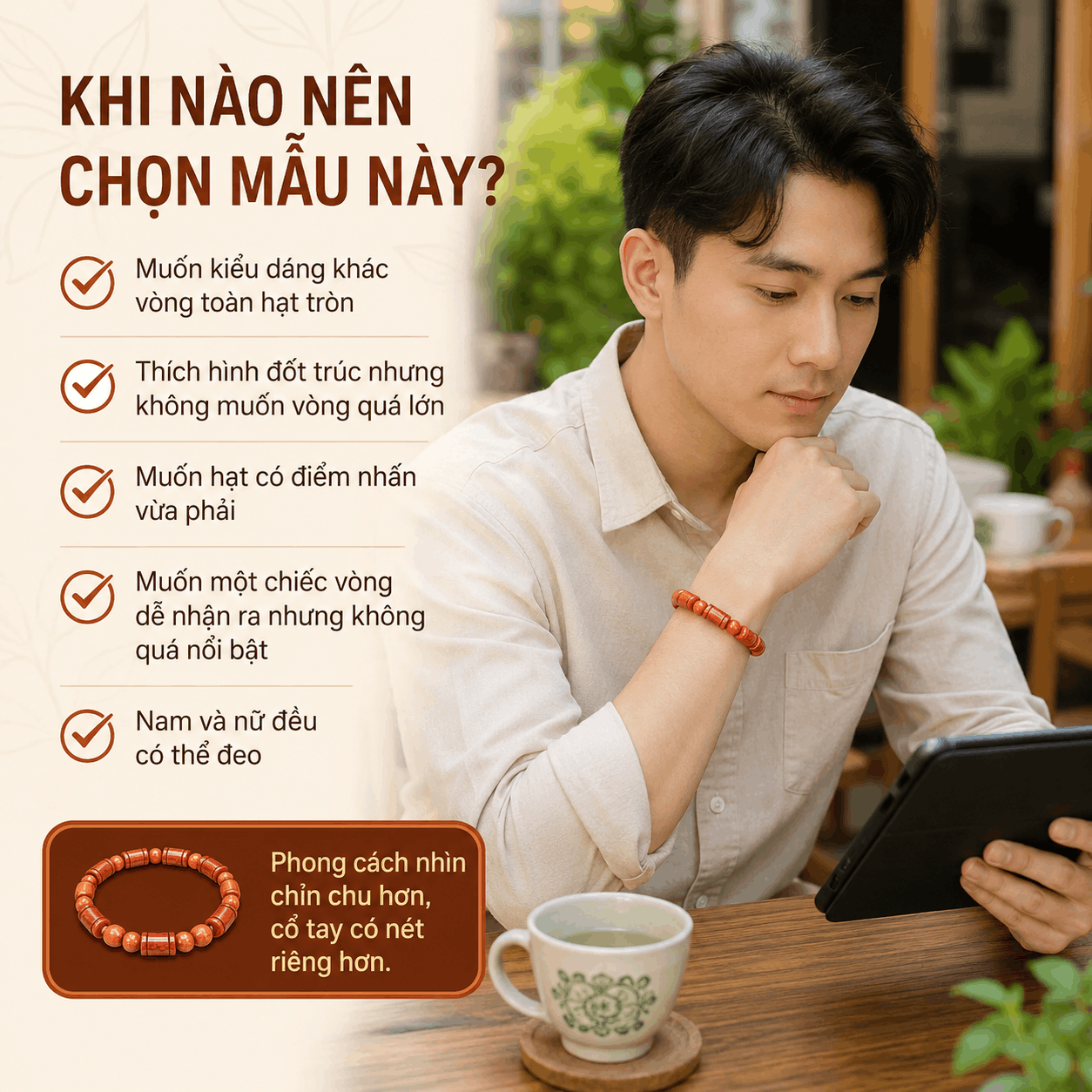 Vòng Huyết Long Đốt Trúc 10 Ly Xen Hạt Tròn 8 Ly