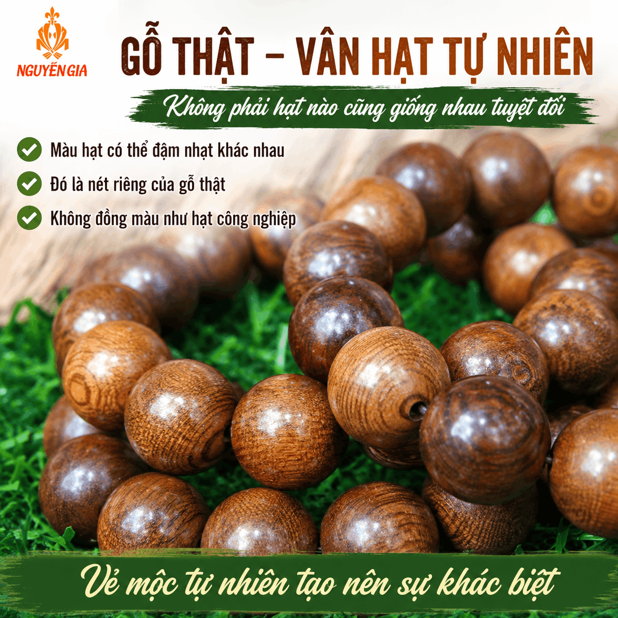 Vòng Tay Gỗ Bách Xanh 12 Ly Rõ Hạt, Chắc Tay