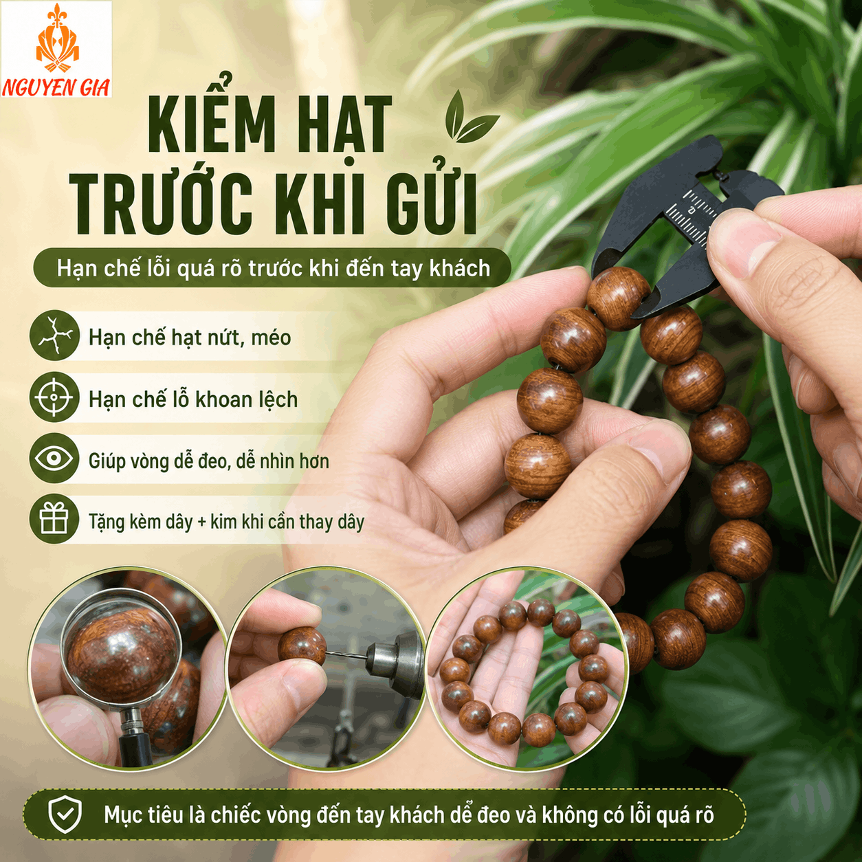 Vòng Tay Gỗ Bách Xanh 14 Ly Hạt Lớn, Nổi Bật