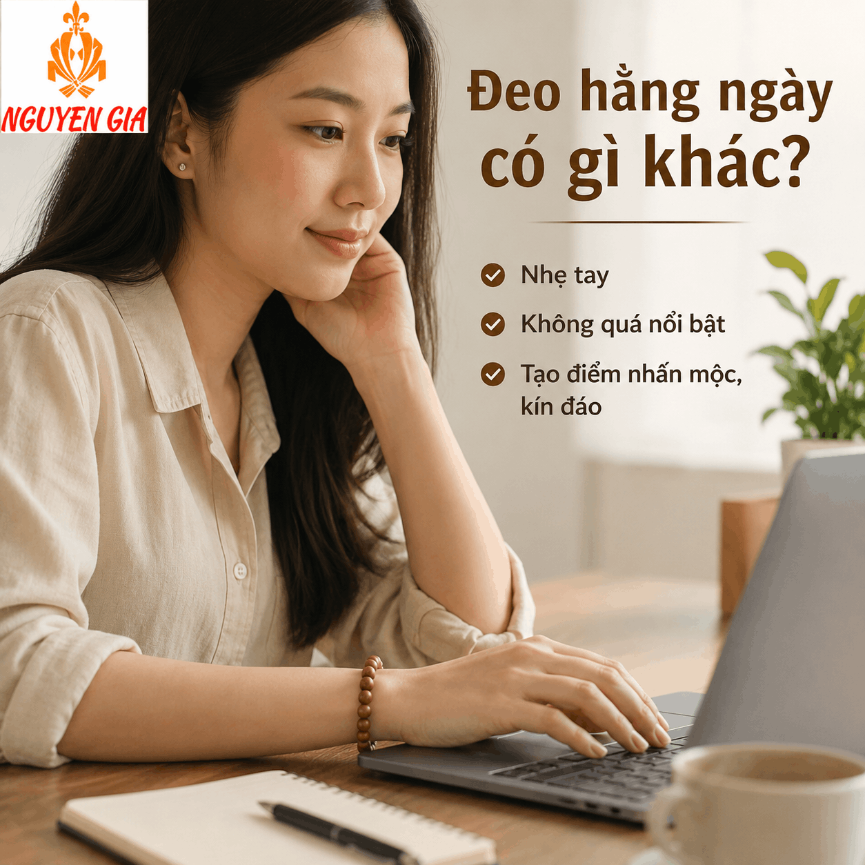Vòng Tay Gỗ Bách Xanh 8 Ly Nhỏ Gọn, Thơm Nhẹ