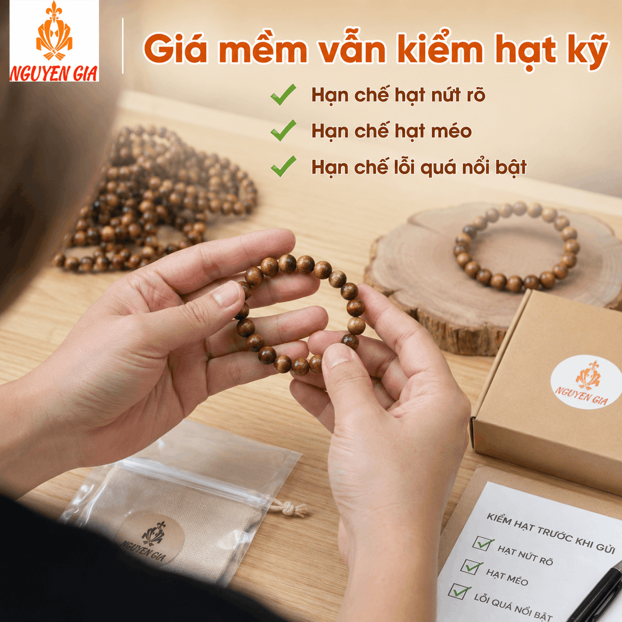 Vòng Tay Gỗ Bách Xanh 8 Ly Nhỏ Gọn, Thơm Nhẹ