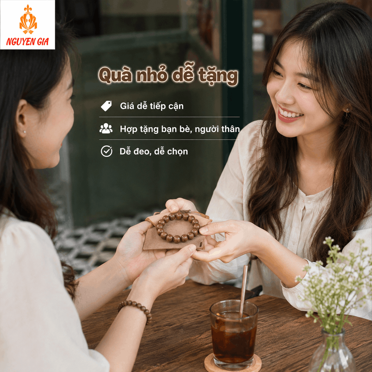 Vòng Tay Gỗ Bách Xanh 8 Ly Nhỏ Gọn, Thơm Nhẹ