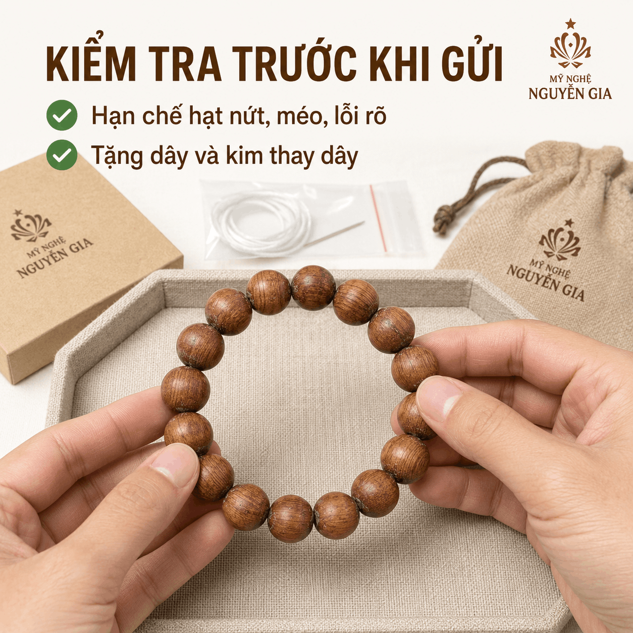 Vòng Tay Gỗ Ngọc Am 16 Ly Hạt Lớn, Nổi Bật Trên Tay