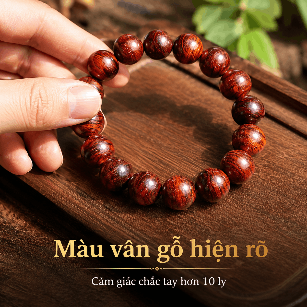 Vòng Tay Gỗ Sưa Lào 12 Ly Hạt Tròn, Cân Bằng Dễ Chọn