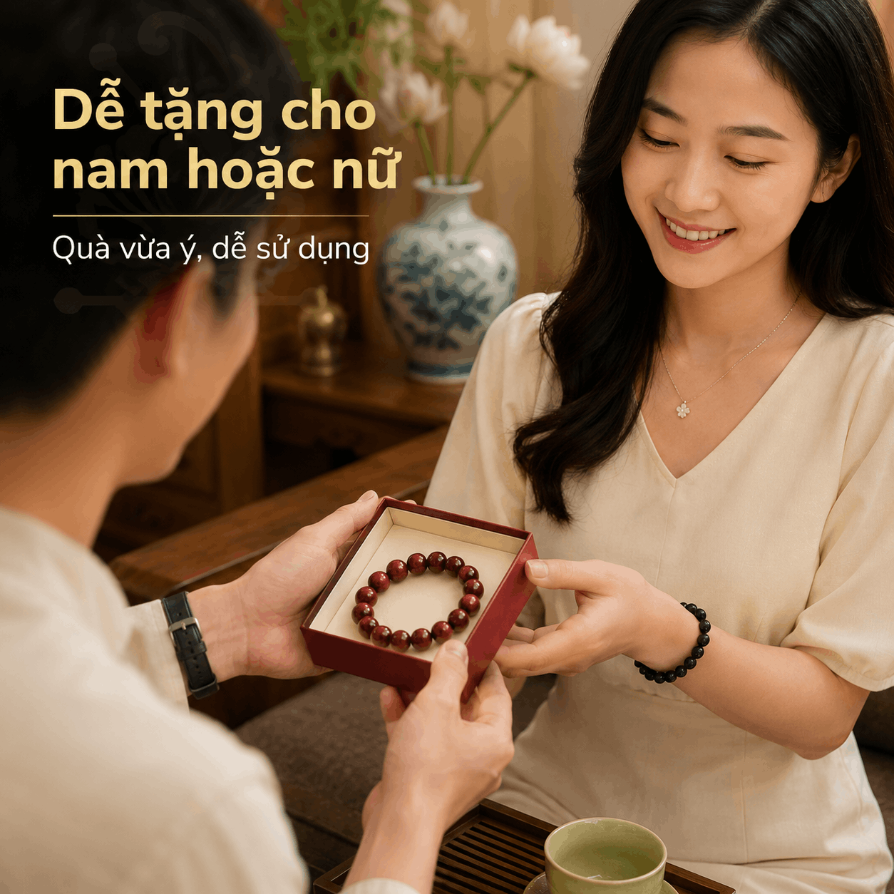 Vòng Tay Gỗ Sưa Lào 12 Ly Hạt Tròn, Cân Bằng Dễ Chọn