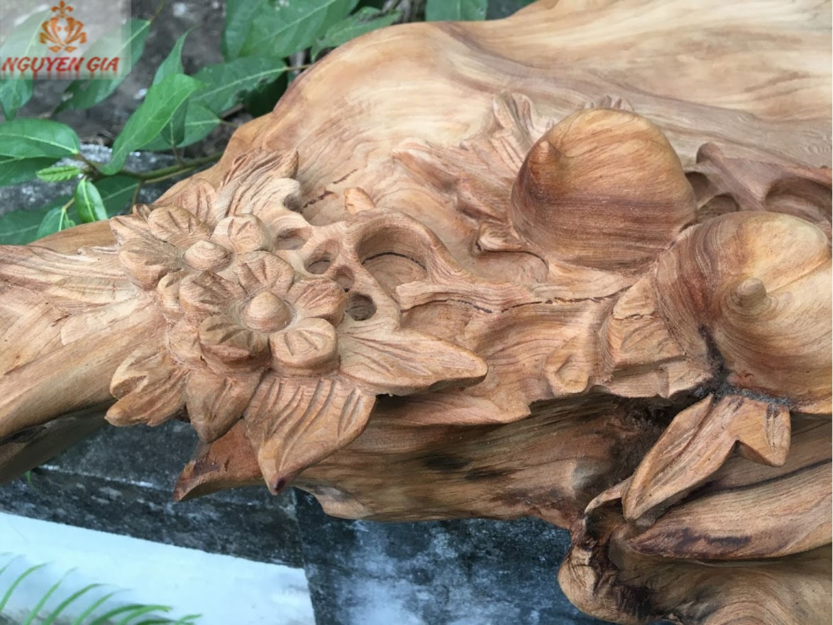Khay trà mẫu cành đào gỗ Ngọc Am (Thơm ngát) KT 55x35