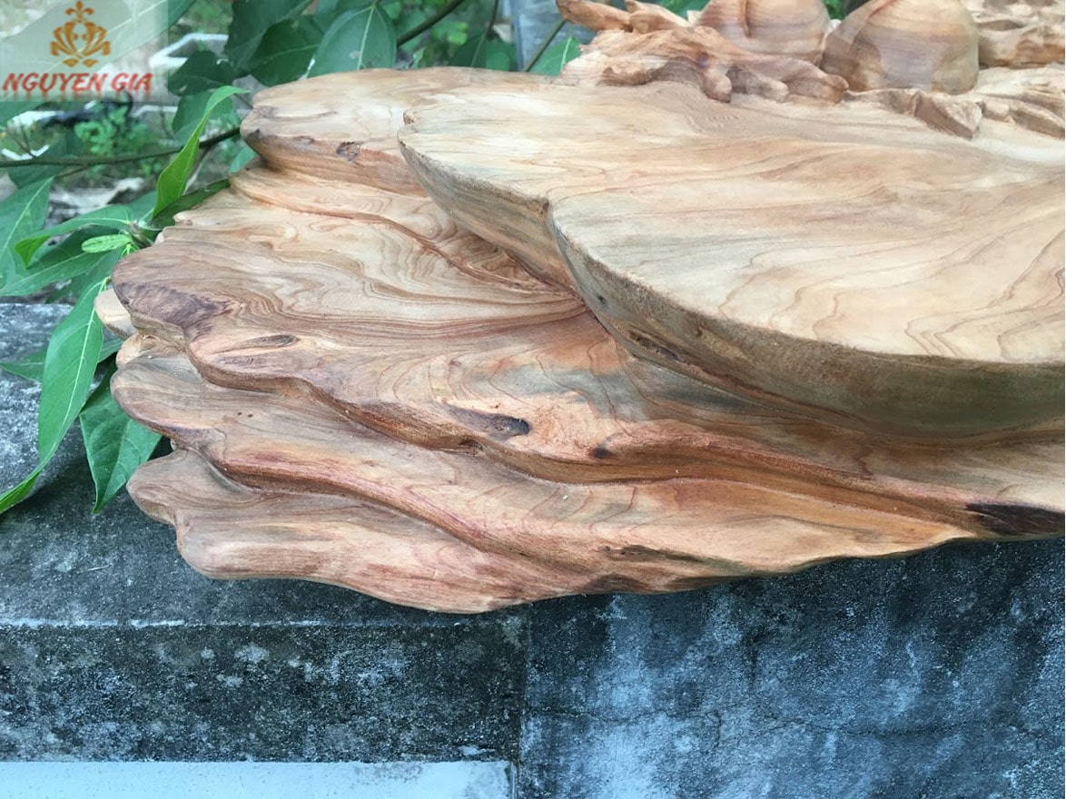 Khay trà mẫu cành đào gỗ Ngọc Am (Thơm ngát) KT 55x35