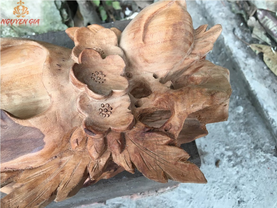 Gạt tàn thuốc mẫu trái đào gỗ Ngọc Am thơm mát KT30x18