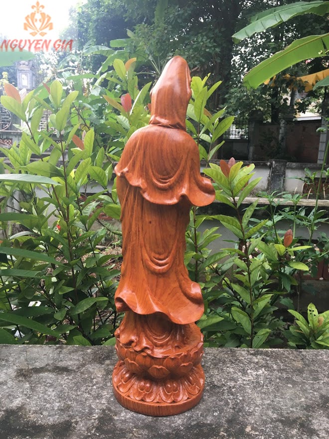 Tượng quan thế âm bồ tát gỗ Hương cao 50 cm