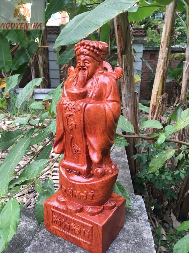 Tượng thần tài gỗ Hương cao 40 cm