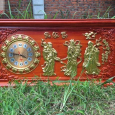 Đồng hồ treo tường Phúc Lộc Thọ bằng gỗ hương