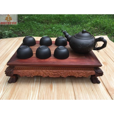 Bàn trà mini gỗ Trắc cao cấp (Mộc) (không bao gồm phụ kiện và ấm chén)