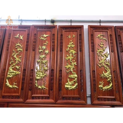 Tranh treo tường tứ quý Tùng Cúc Trúc Mai