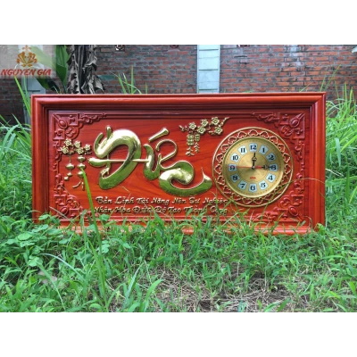Đồng hồ treo tường chữ Đức gỗ hương