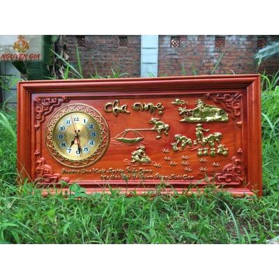 Đồng hồ treo tường mẫu cha mẹ bằng gỗ Hương