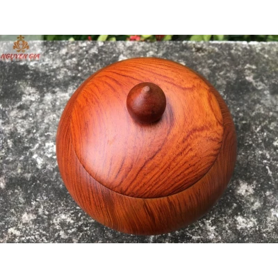Hộp trà Tài Lộc mẫu trơn bằng gỗ Hương