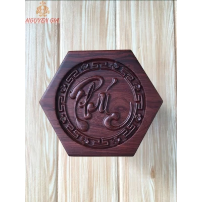 Hộp đựng trà bằng gỗ chữ Phúc