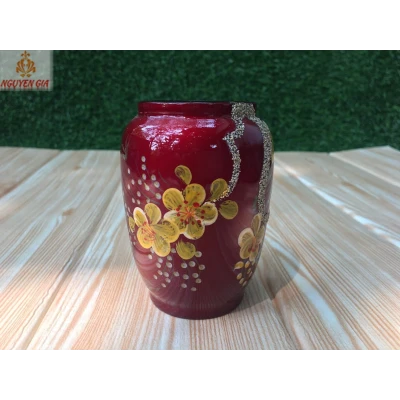 Hộp cắm bút để bàn mẫu hoa mai bằng gỗ