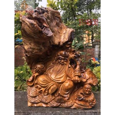 Tượng ông thọ gỗ lũa Bách Xanh cao 51 MS04
