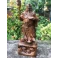 Tượng Quan Công Chống Đao gỗ bách xanh cao 30cm