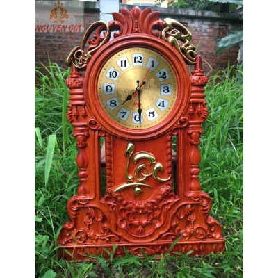 Đồng hồ treo tường mẫu Tâm Phúc Lộc gỗ Hương