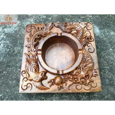 Gạt tàn thuốc mẫu long phụng gỗ Bách Xanh