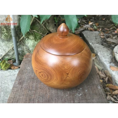 Hộp trà Tài Lộc mẫu trơn bằng gỗ Bách Xanh