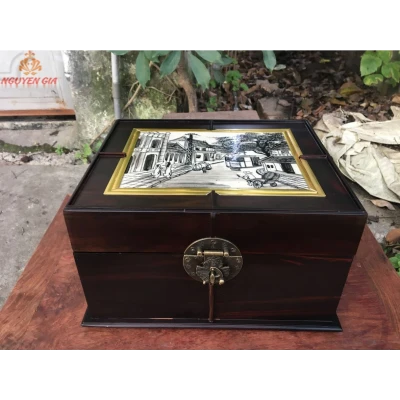 Hộp đựng trang sức, mỹ phẩm, vật dụng cá nhân mẫu góc phố cổ Hà Nội