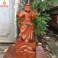 Tượng Quan Công Chống Đao gỗ Hương cao 60cm