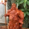 Tượng Quan Công Chống Đao gỗ Hương cao 30cm