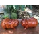 Tượng đôi heo phong thủy bằng gỗ Hương