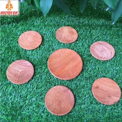 Đĩa gỗ Hương tròn lót ly, lót cốc trà, café làm đồ trang trí coasters