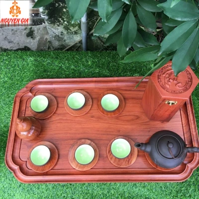 Khay trà gỗ nguyên khối gỗ hương (Cỡ Lớn) (không bao gồm phụ kiện)