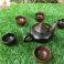 Bộ ấm trà bằng gỗ trắc nguyên khối (sử dụng trưng bày)