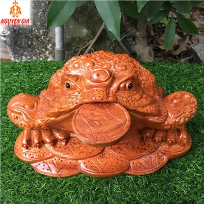 Cóc Ngậm Tiền Gỗ Hương 29 × 20 × 17 cm – Tượng Thiềm Thừ