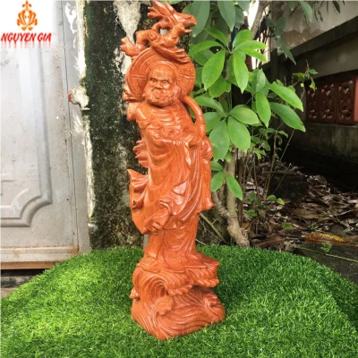 Tượng đạt ma quá hải gỗ Hương cao 50 cm