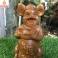 Tượng heo dâng vàng Tài lộc bằng gỗ bách xanh cao 20 cm