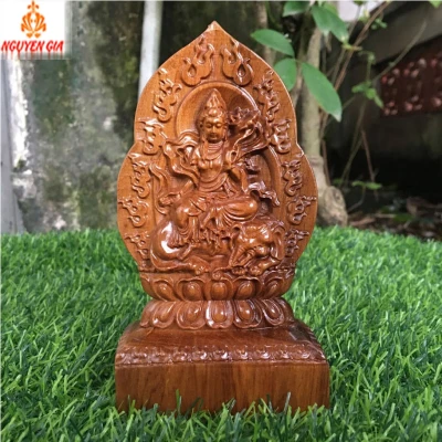 Phật bản mệnh tuổi Thìn tuổi Tỵ Phổ Hiền Bồ Tát gỗ bách xanh để ô tô bàn làm việc